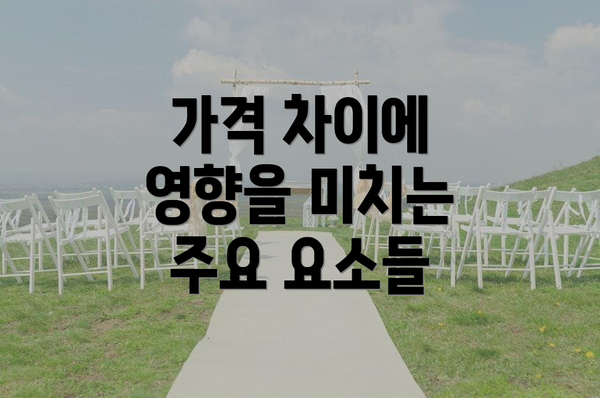 가격 차이에 영향을 미치는 주요 요소들