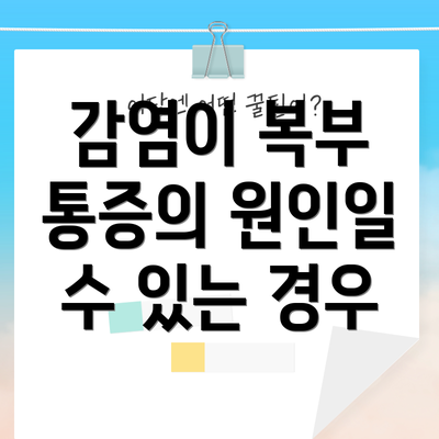 감염이 복부 통증의 원인일 수 있는 경우