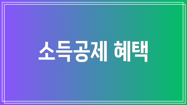 소득공제 혜택