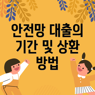 안전망 대출의 기간 및 상환 방법