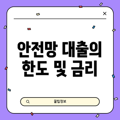 안전망 대출의 한도 및 금리
