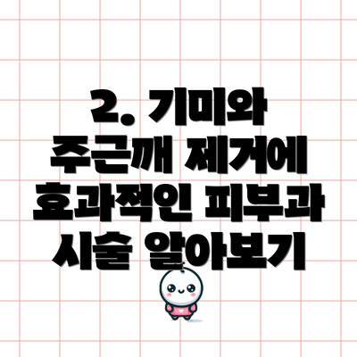 2. 기미와 주근깨 제거에 효과적인 피부과 시술 알아보기