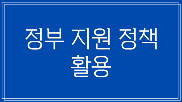 정부 지원 정책 활용