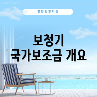 보청기 국가보조금 개요