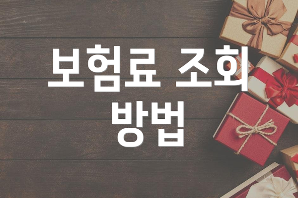 보험료 조회 방법