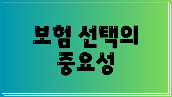 보험 선택의 중요성