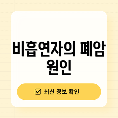 비흡연자의 폐암 원인