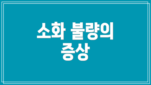 소화 불량의 증상