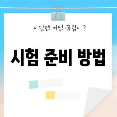 시험 준비 방법