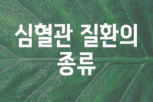 심혈관 질환의 종류