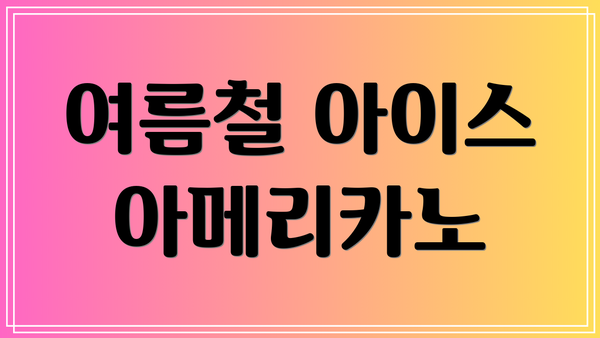 여름철 아이스 아메리카노