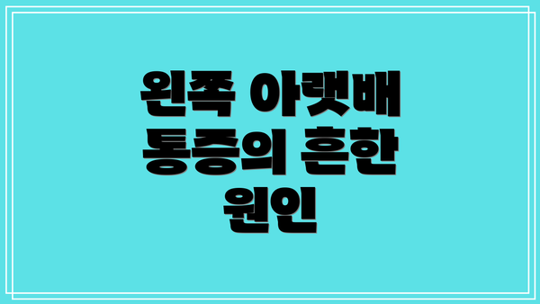 왼쪽 아랫배 통증의 흔한 원인