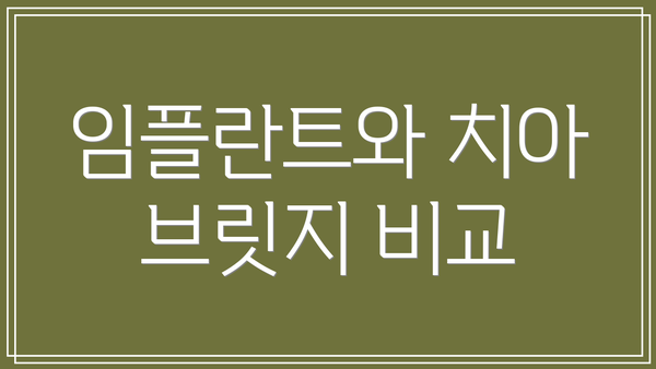 임플란트와 치아 브릿지 비교