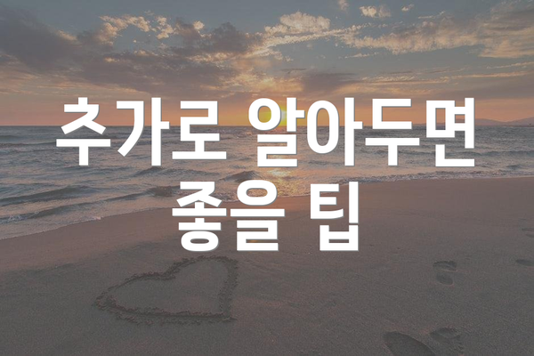 추가로 알아두면 좋을 팁