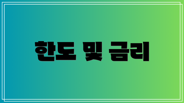 한도 및 금리
