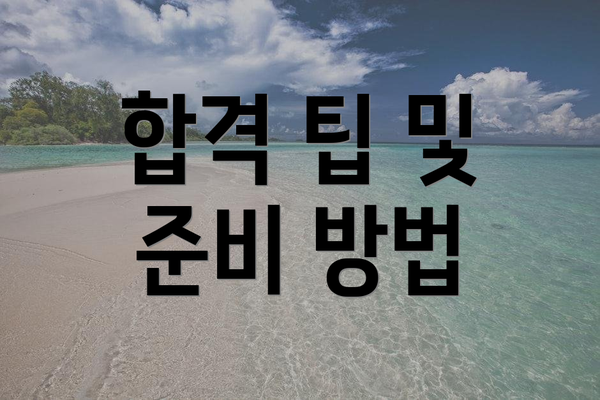 합격 팁 및 준비 방법