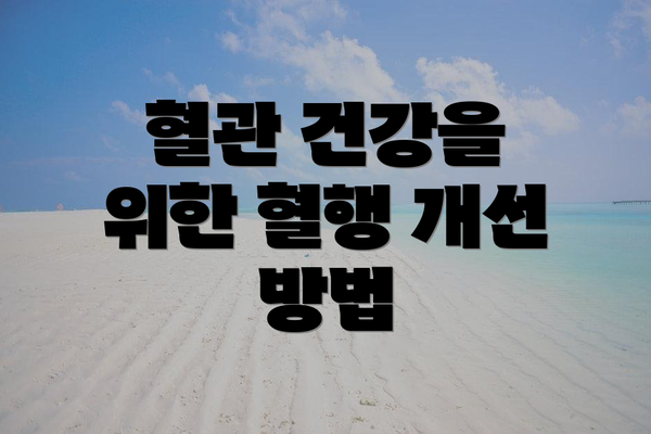 혈관 건강을 위한 혈행 개선 방법
