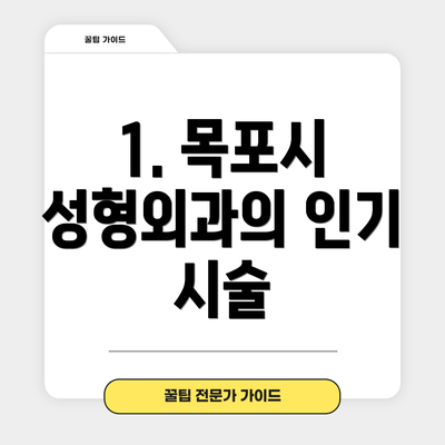 1. 목포시 성형외과의 인기 시술