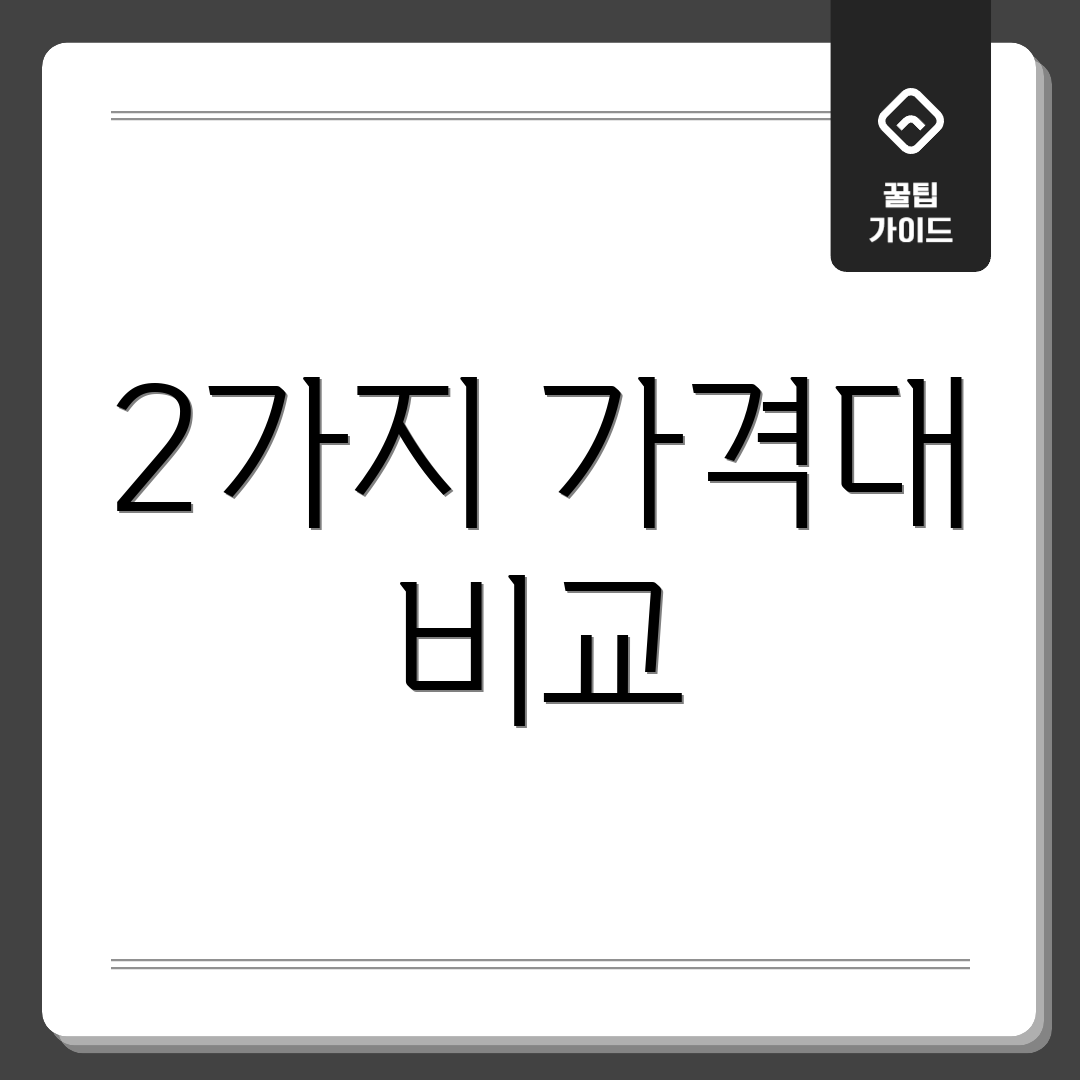 2가지 가격대 비교