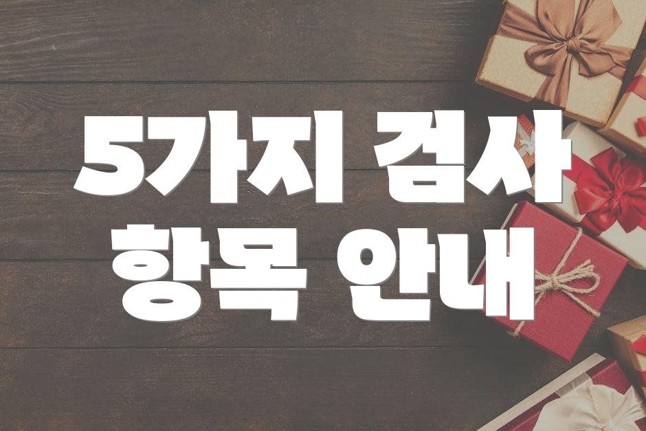 5가지 검사 항목 안내