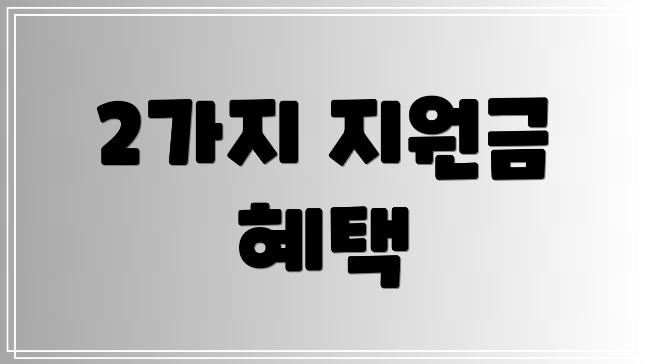 2가지 지원금 혜택