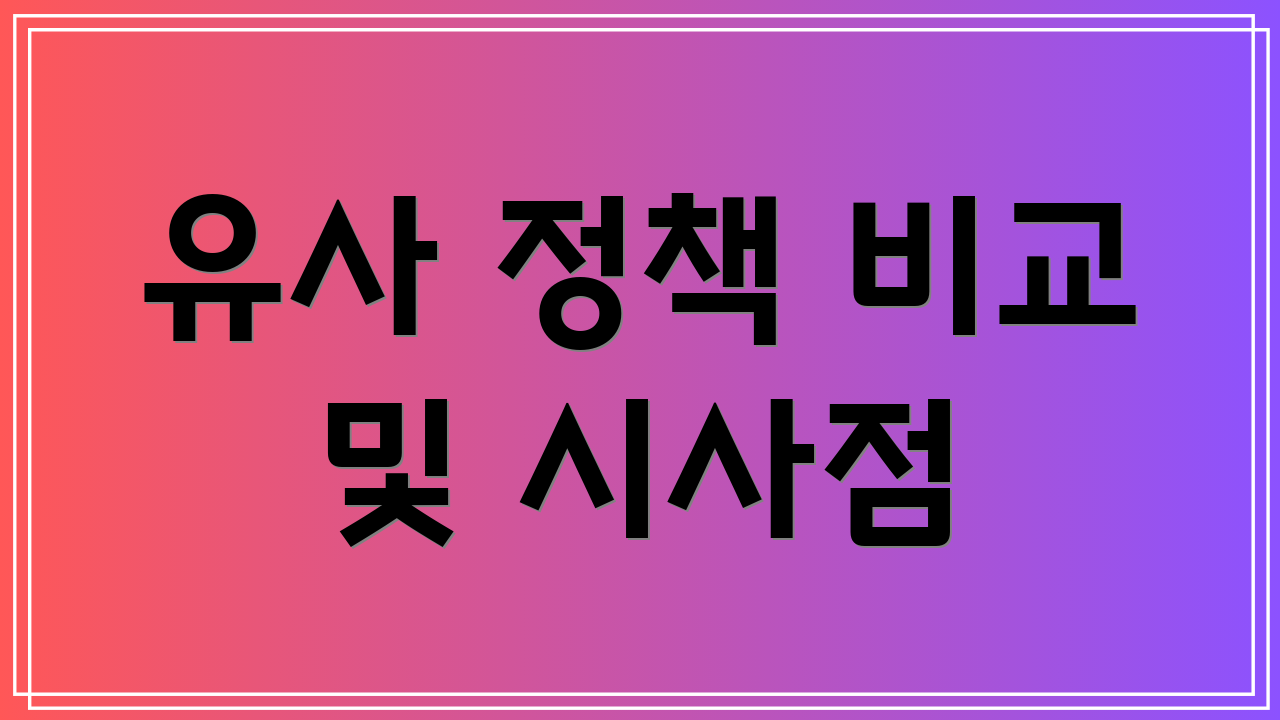 유사 정책 비교 및 시사점