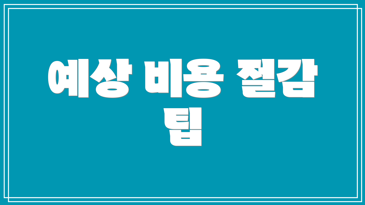 예상 비용 절감 팁