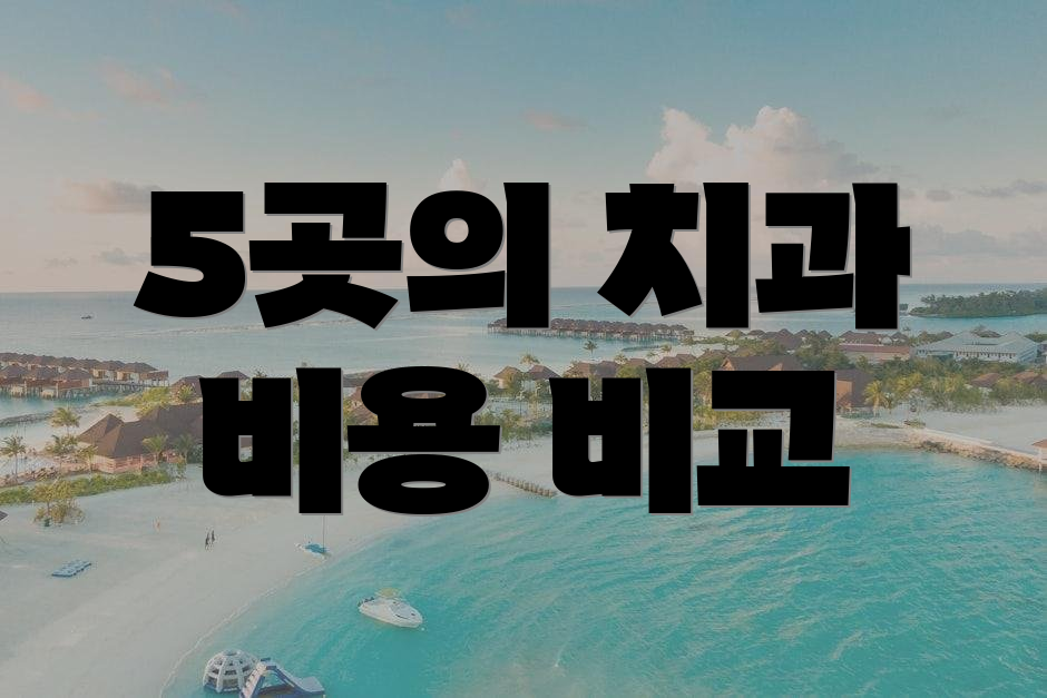 5곳의 치과 비용 비교