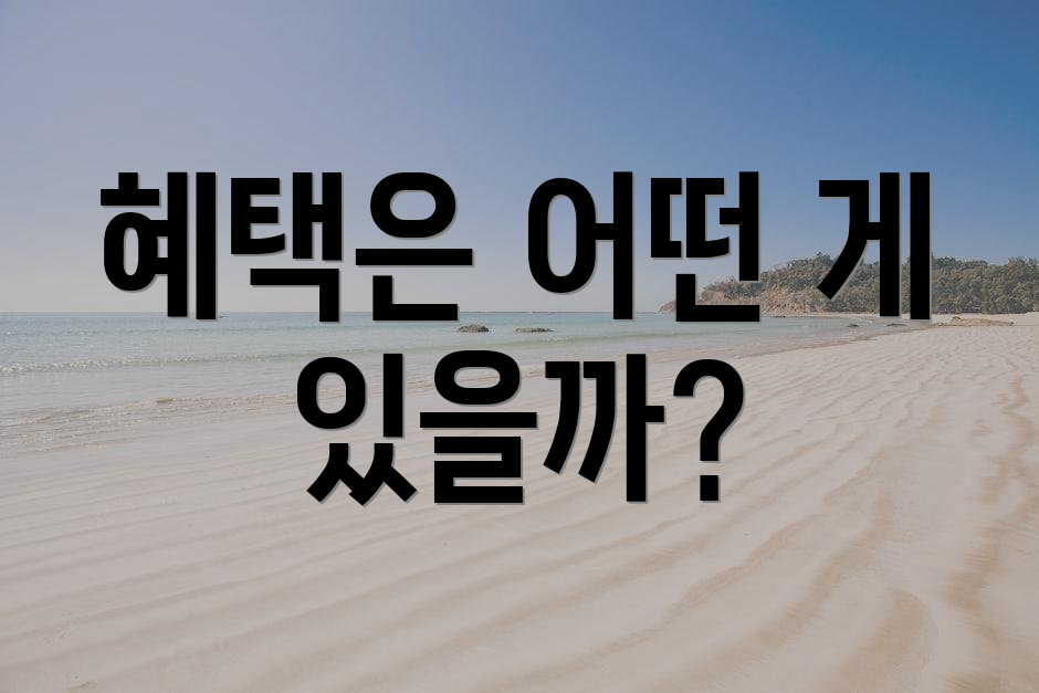 혜택은 어떤 게 있을까?