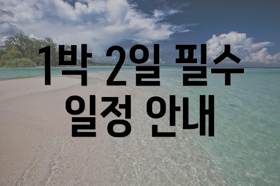 1박 2일 필수 일정 안내