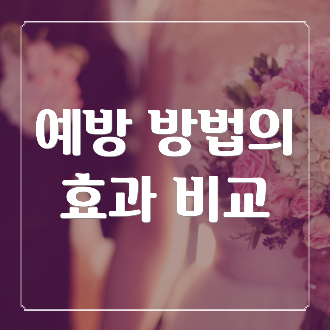 예방 방법의 효과 비교