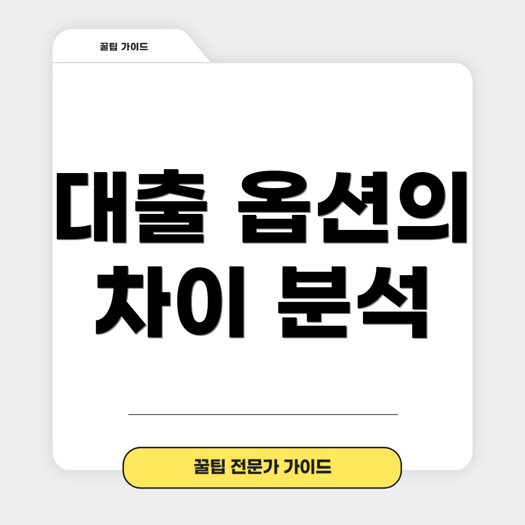 대출 옵션의 차이 분석