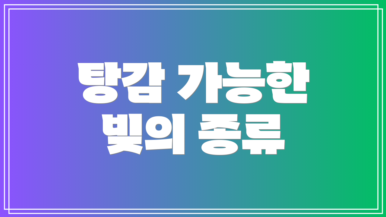 탕감 가능한 빚의 종류