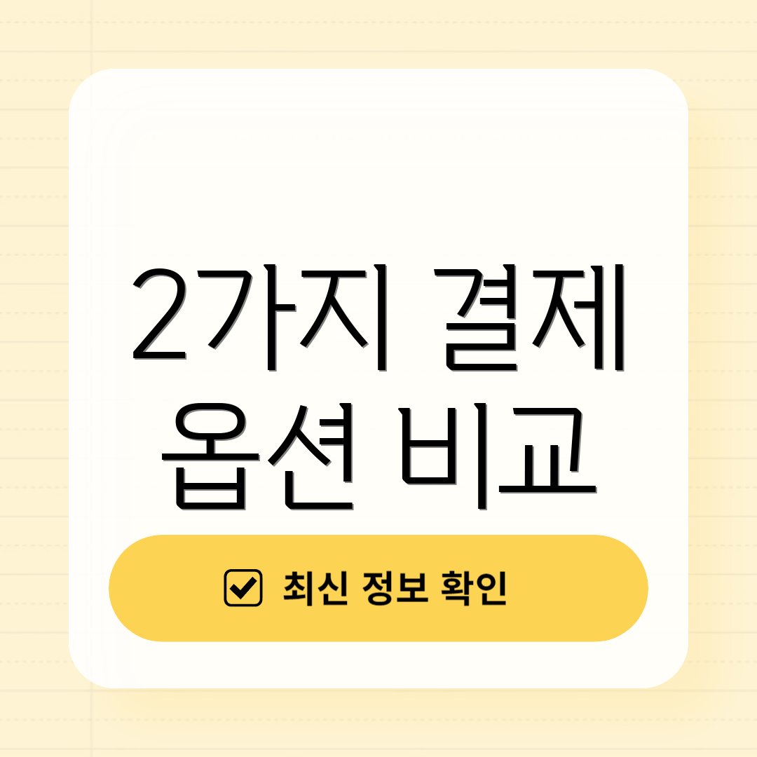 2가지 결제 옵션 비교