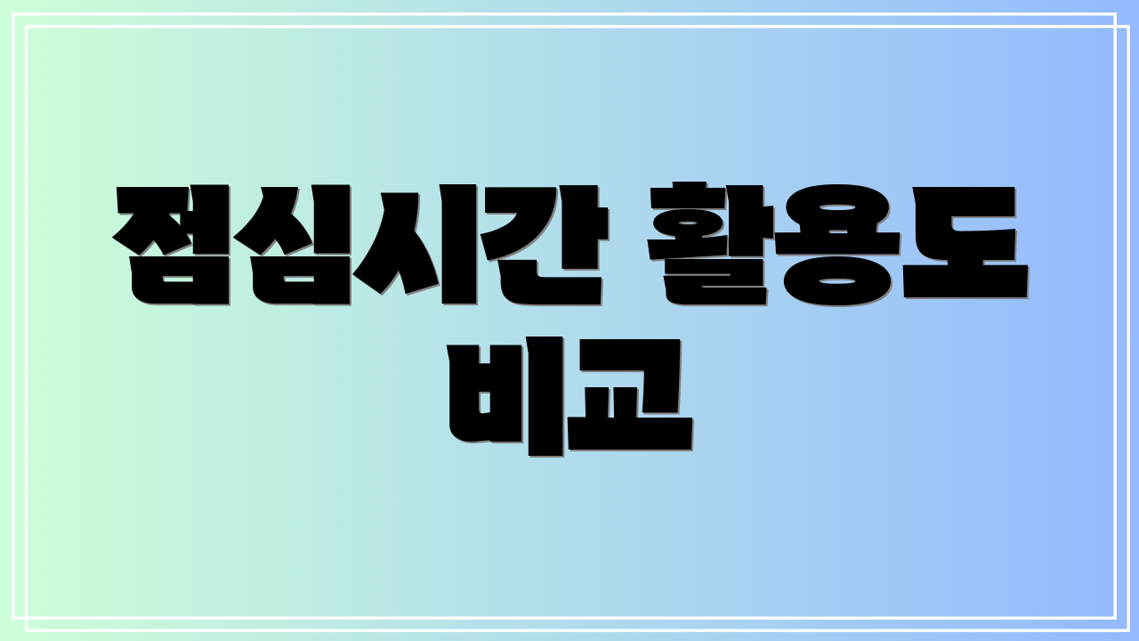 점심시간 활용도 비교