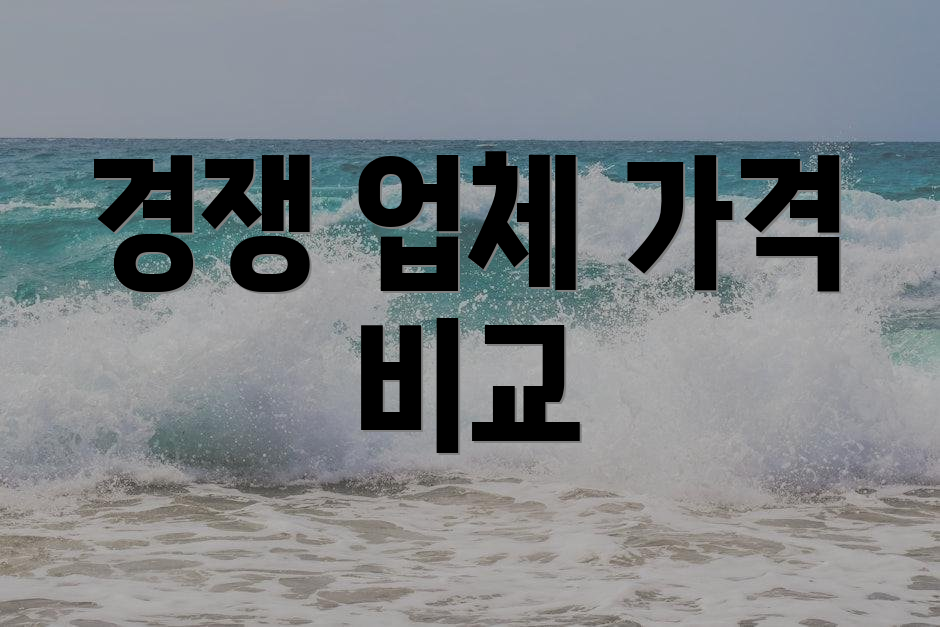 경쟁 업체 가격 비교