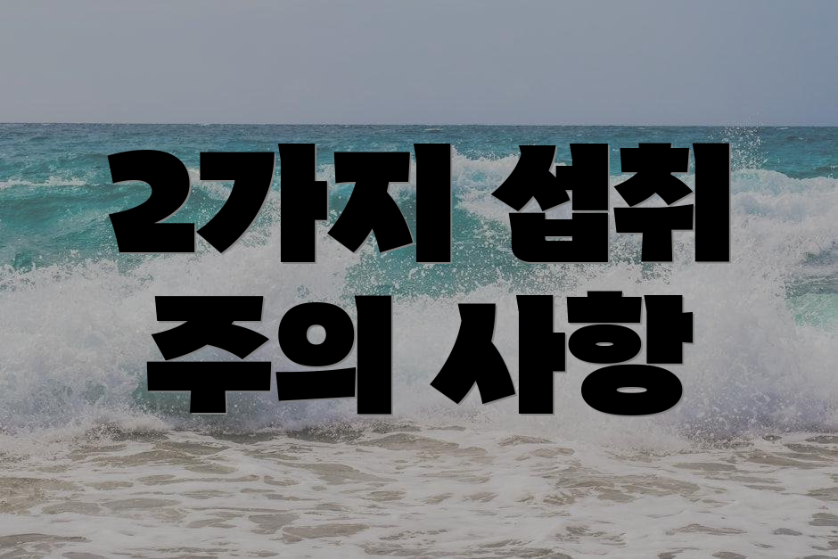 2가지 섭취 주의 사항