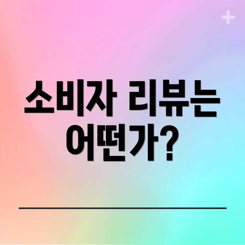 소비자 리뷰는 어떤가?