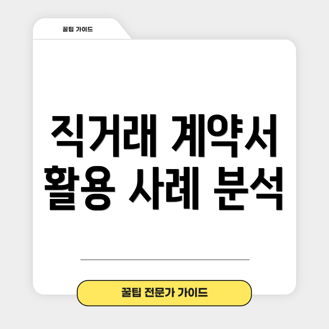 직거래 계약서 활용 사례 분석
