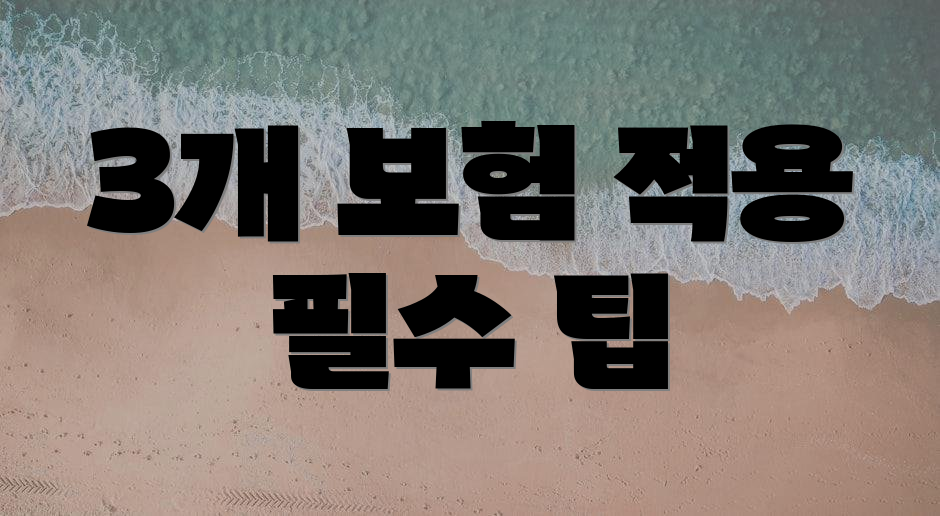 3개 보험 적용 필수 팁