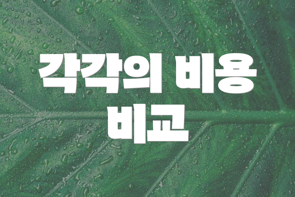각각의 비용 비교