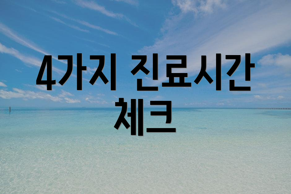 4가지 진료시간 체크