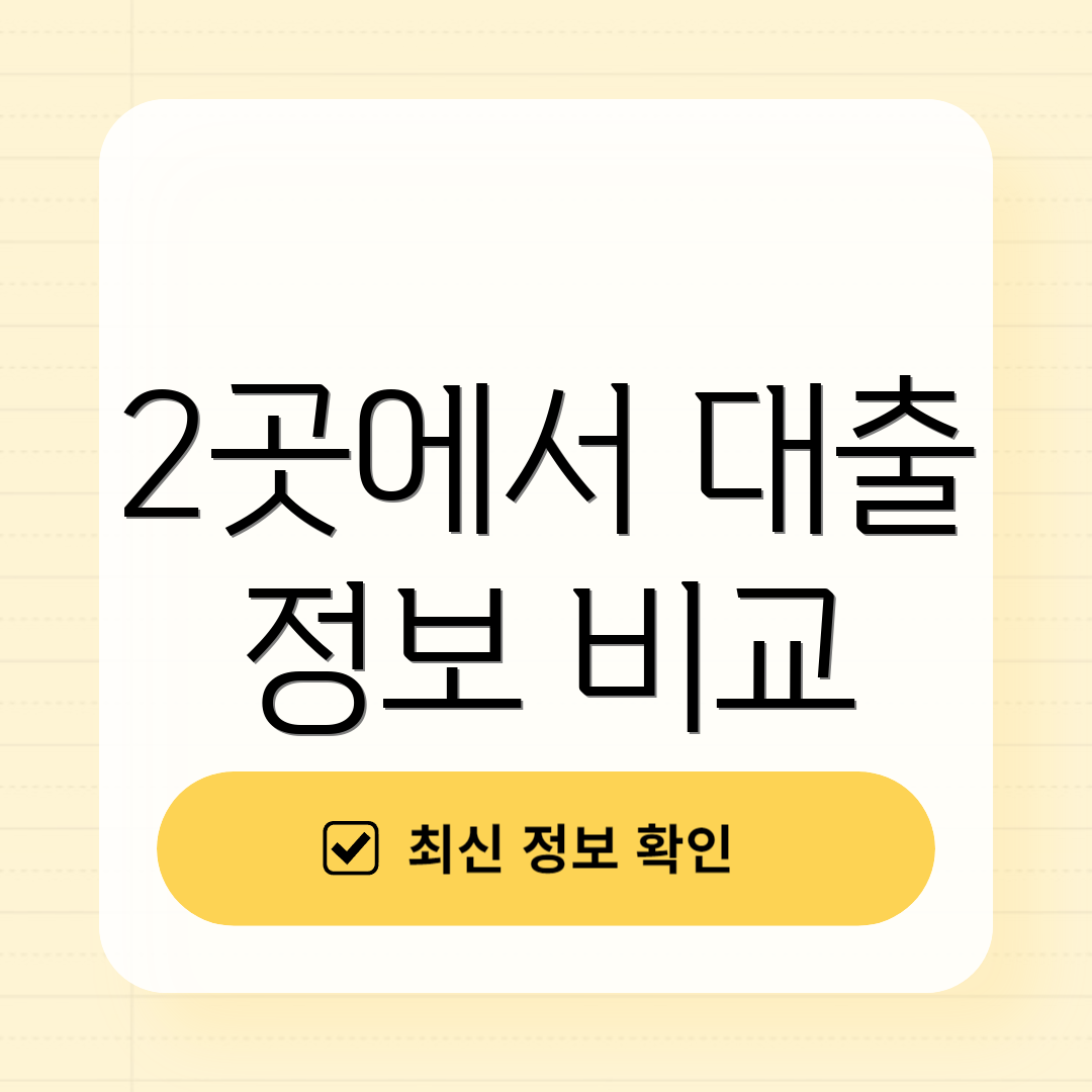 2곳에서 대출 정보 비교