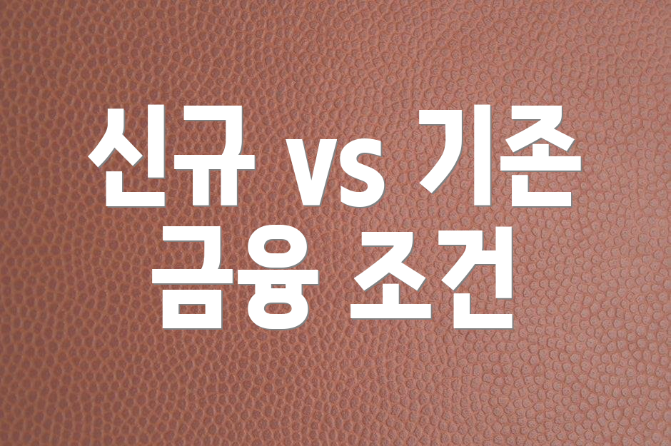 신규 vs 기존 금융 조건