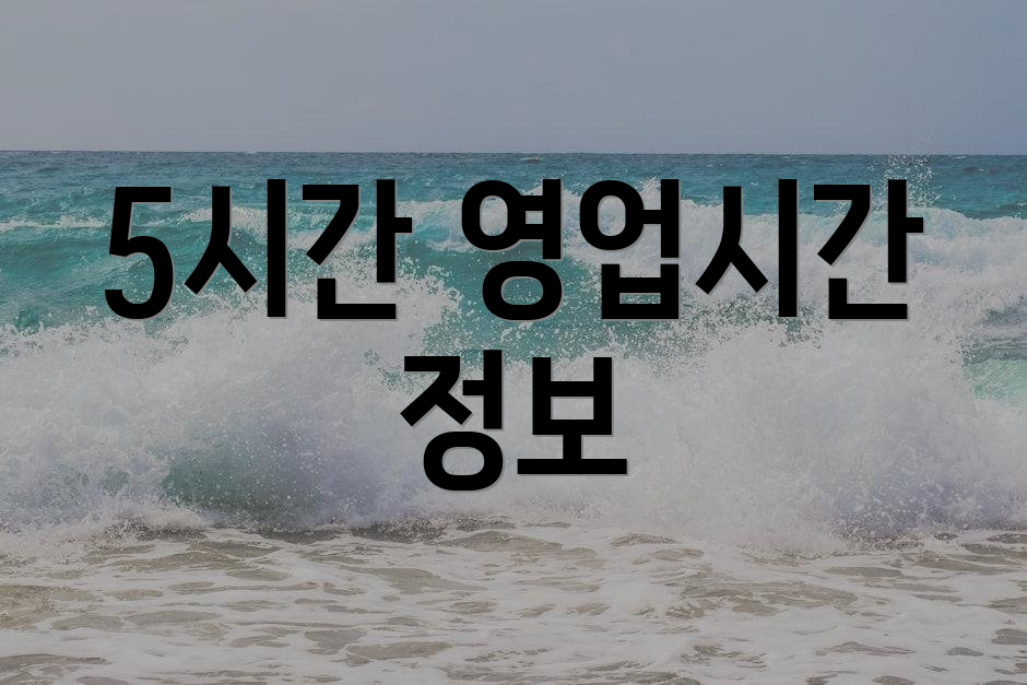 5시간 영업시간 정보