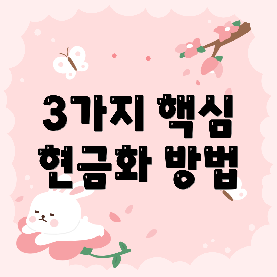 3가지 핵심 현금화 방법