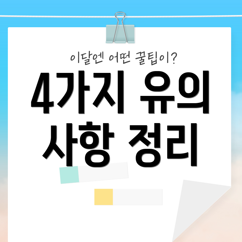 4가지 유의 사항 정리
