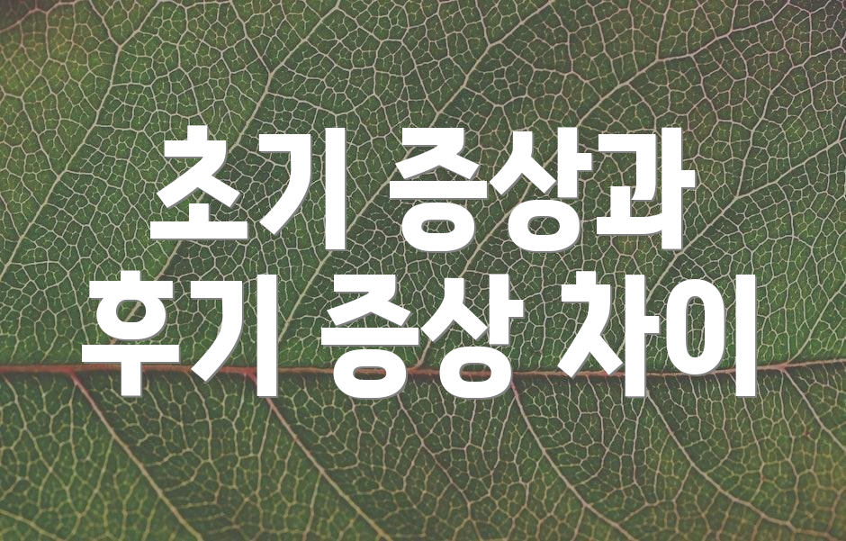 초기 증상과 후기 증상 차이