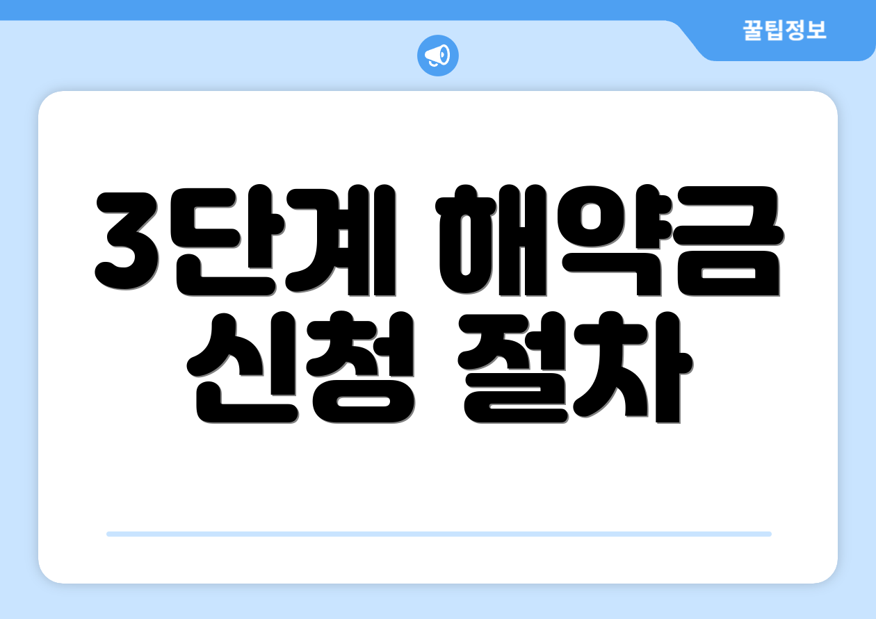 3단계 해약금 신청 절차