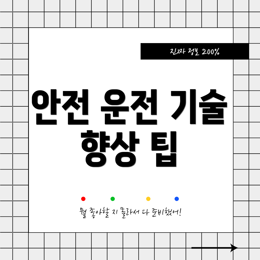 안전 운전 기술 향상 팁